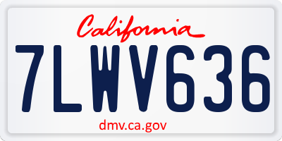 CA license plate 7LWV636