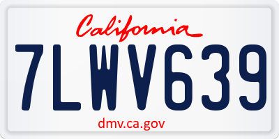 CA license plate 7LWV639