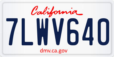CA license plate 7LWV640