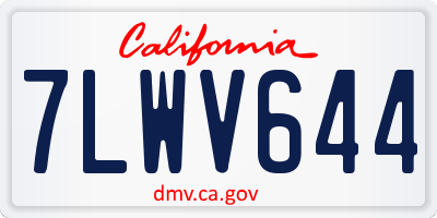 CA license plate 7LWV644