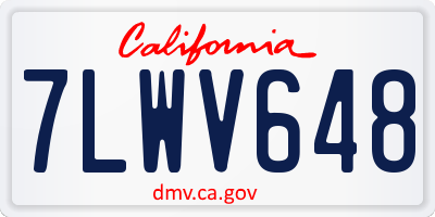 CA license plate 7LWV648