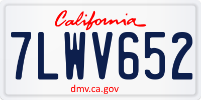 CA license plate 7LWV652