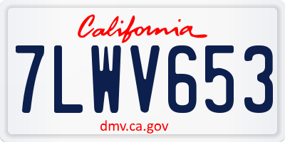 CA license plate 7LWV653