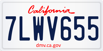CA license plate 7LWV655