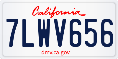 CA license plate 7LWV656