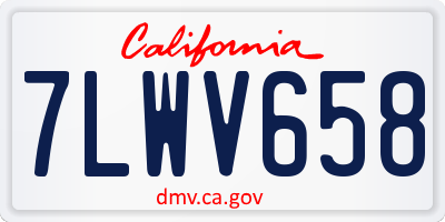 CA license plate 7LWV658