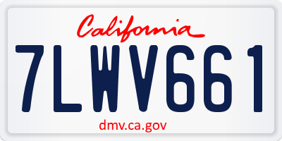 CA license plate 7LWV661