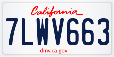 CA license plate 7LWV663