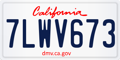 CA license plate 7LWV673