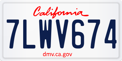 CA license plate 7LWV674