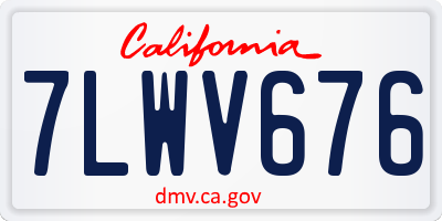 CA license plate 7LWV676