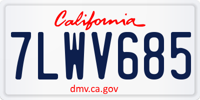 CA license plate 7LWV685