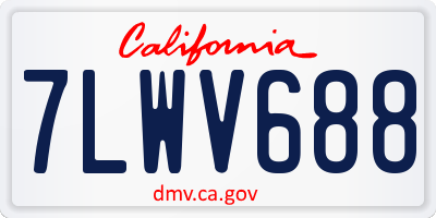 CA license plate 7LWV688