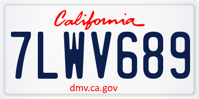 CA license plate 7LWV689
