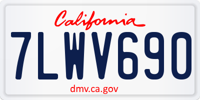 CA license plate 7LWV690