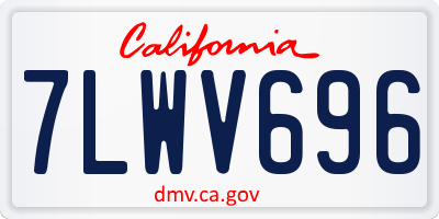 CA license plate 7LWV696
