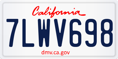 CA license plate 7LWV698