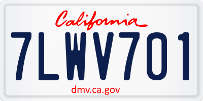 CA license plate 7LWV701