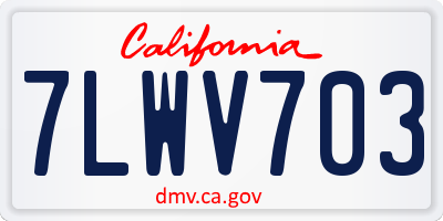 CA license plate 7LWV703