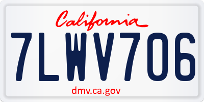 CA license plate 7LWV706