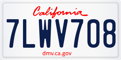 CA license plate 7LWV708