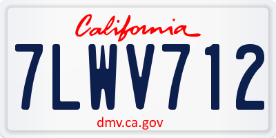 CA license plate 7LWV712