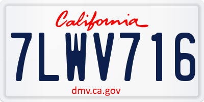 CA license plate 7LWV716
