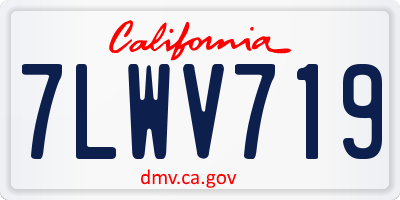CA license plate 7LWV719