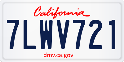 CA license plate 7LWV721