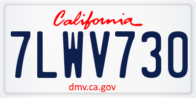 CA license plate 7LWV730
