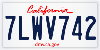 CA license plate 7LWV742