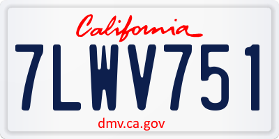 CA license plate 7LWV751