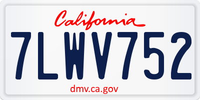 CA license plate 7LWV752