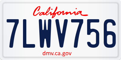 CA license plate 7LWV756