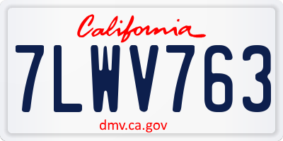 CA license plate 7LWV763