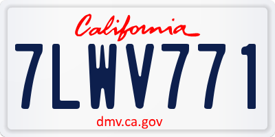 CA license plate 7LWV771