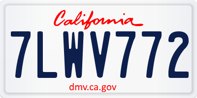 CA license plate 7LWV772