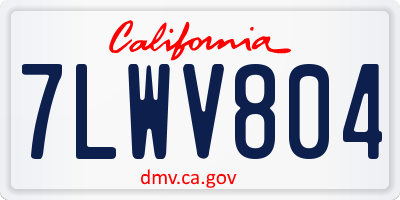 CA license plate 7LWV804