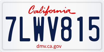 CA license plate 7LWV815