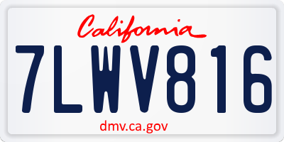 CA license plate 7LWV816