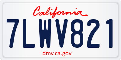 CA license plate 7LWV821