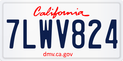 CA license plate 7LWV824