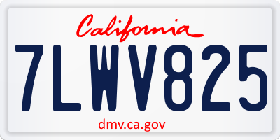 CA license plate 7LWV825