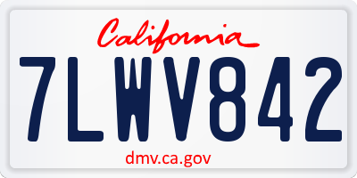 CA license plate 7LWV842
