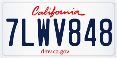 CA license plate 7LWV848
