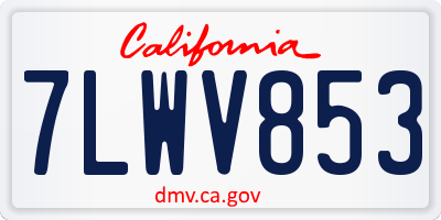 CA license plate 7LWV853