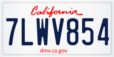 CA license plate 7LWV854