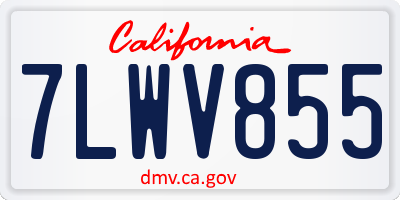 CA license plate 7LWV855
