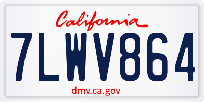 CA license plate 7LWV864