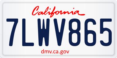 CA license plate 7LWV865